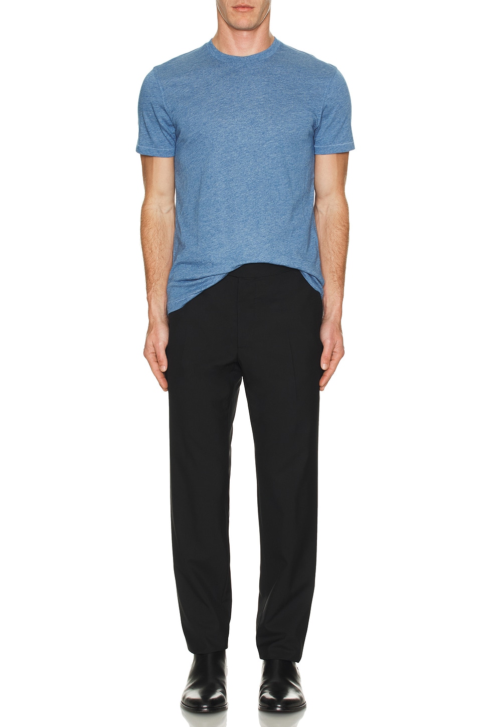 Image 1 of TOM FORD Melange Crew Tee in Azure Blue