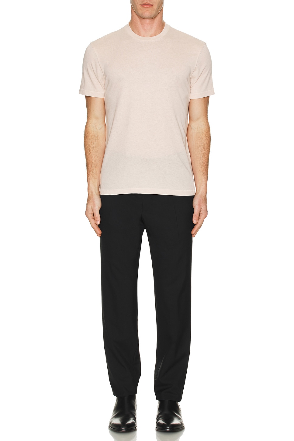 Image 1 of TOM FORD Melange Crew Tee in Petal Pink