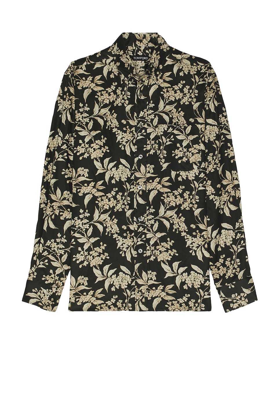 Image 1 of TOM FORD Keith Fluid Fit Shirt in Combo Dark Green