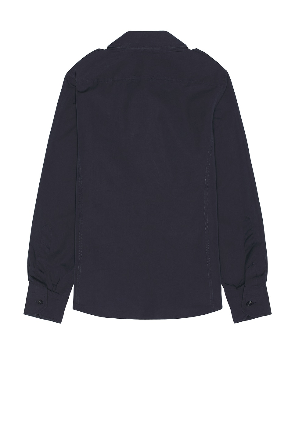 Tom Ford Fluid Poplin Western Shirt In Navy