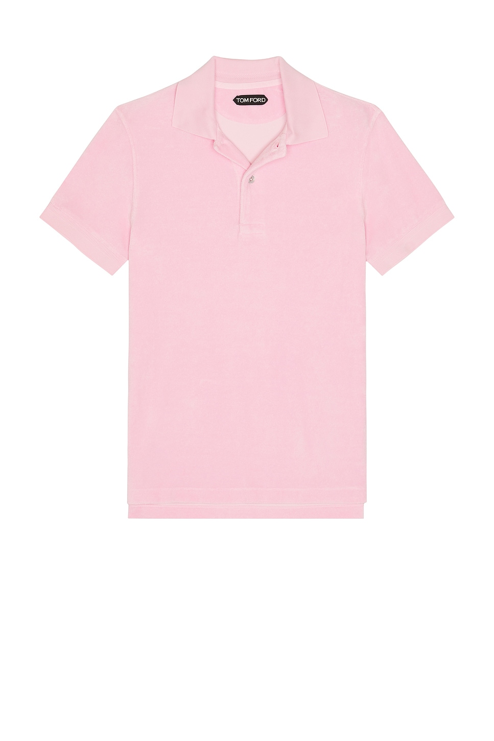 TOM FORD Towelling Short Sleeve Polo in Pink