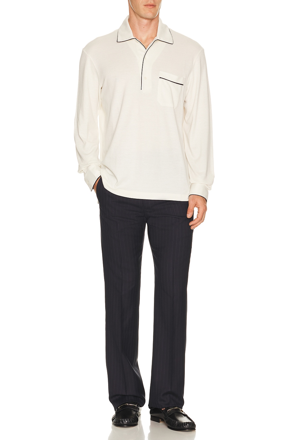TOM FORD Cotton Silk Piquet Polo | Thumbnail 3
