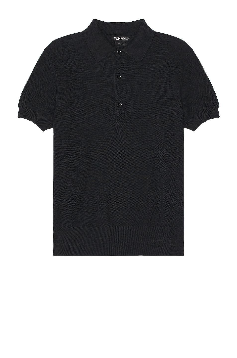 Image 1 of TOM FORD Silk Cotton Piquet Polo Ss Polo in Black