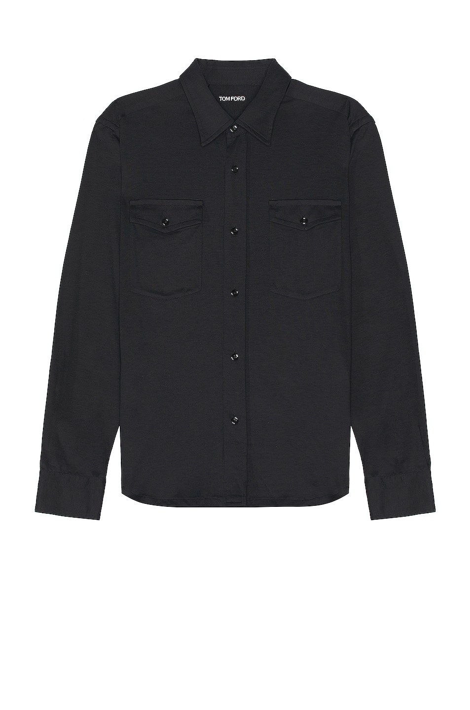 Image 1 of TOM FORD Silk Cotton Ls Shirt in Black
