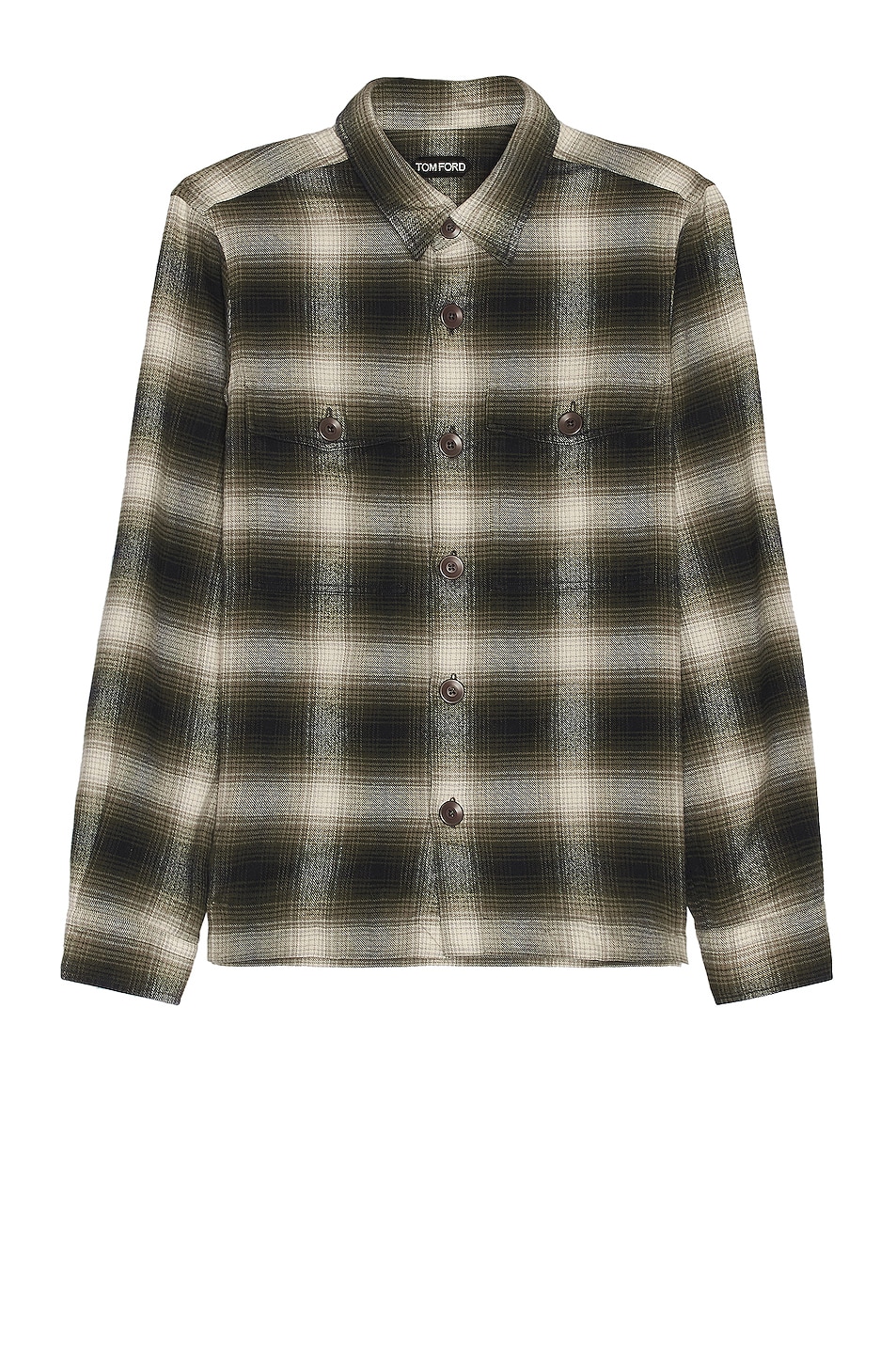 Image 1 of TOM FORD Cotton Outershirt in Grey & Brown