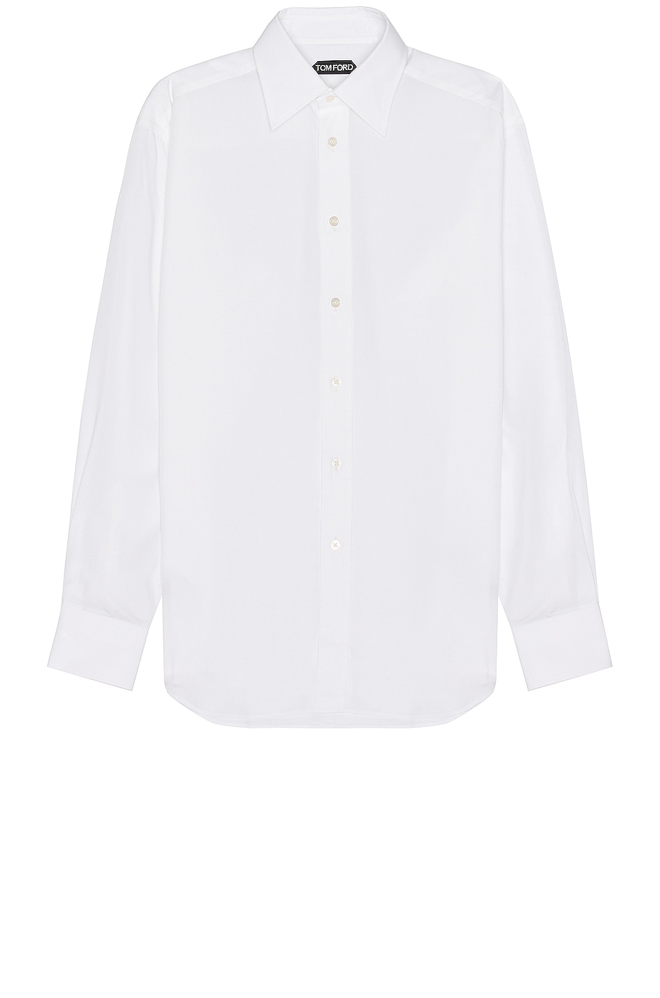 Image 1 of TOM FORD Fluid Silk Parachute Fluid Fit Shirt in Optical White