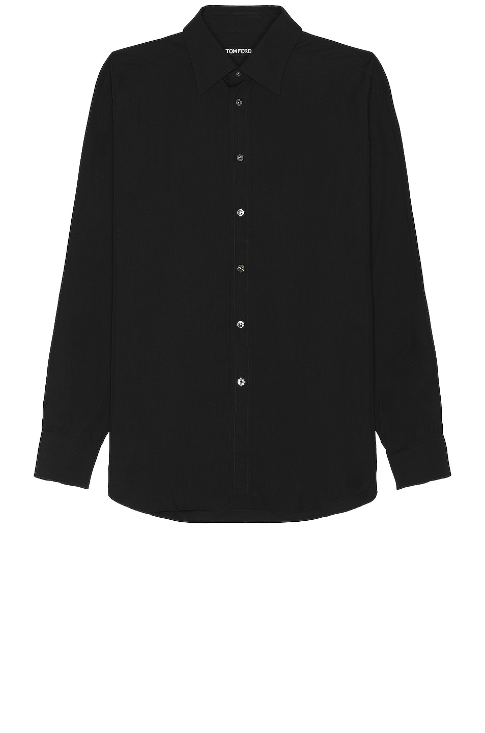 Image 1 of TOM FORD Fluid Silk Parachute Fluid Fit Shirt in Black