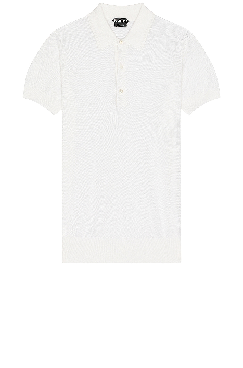 Image 1 of TOM FORD Piquet Short Sleeve Polo In Chalk in Chalk