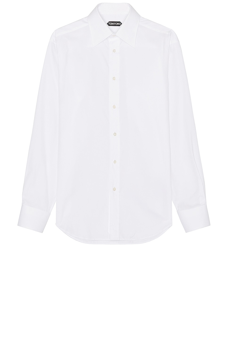 Image 1 of TOM FORD Cotton Silk Serge Fluid Fit Shirt in Optical White