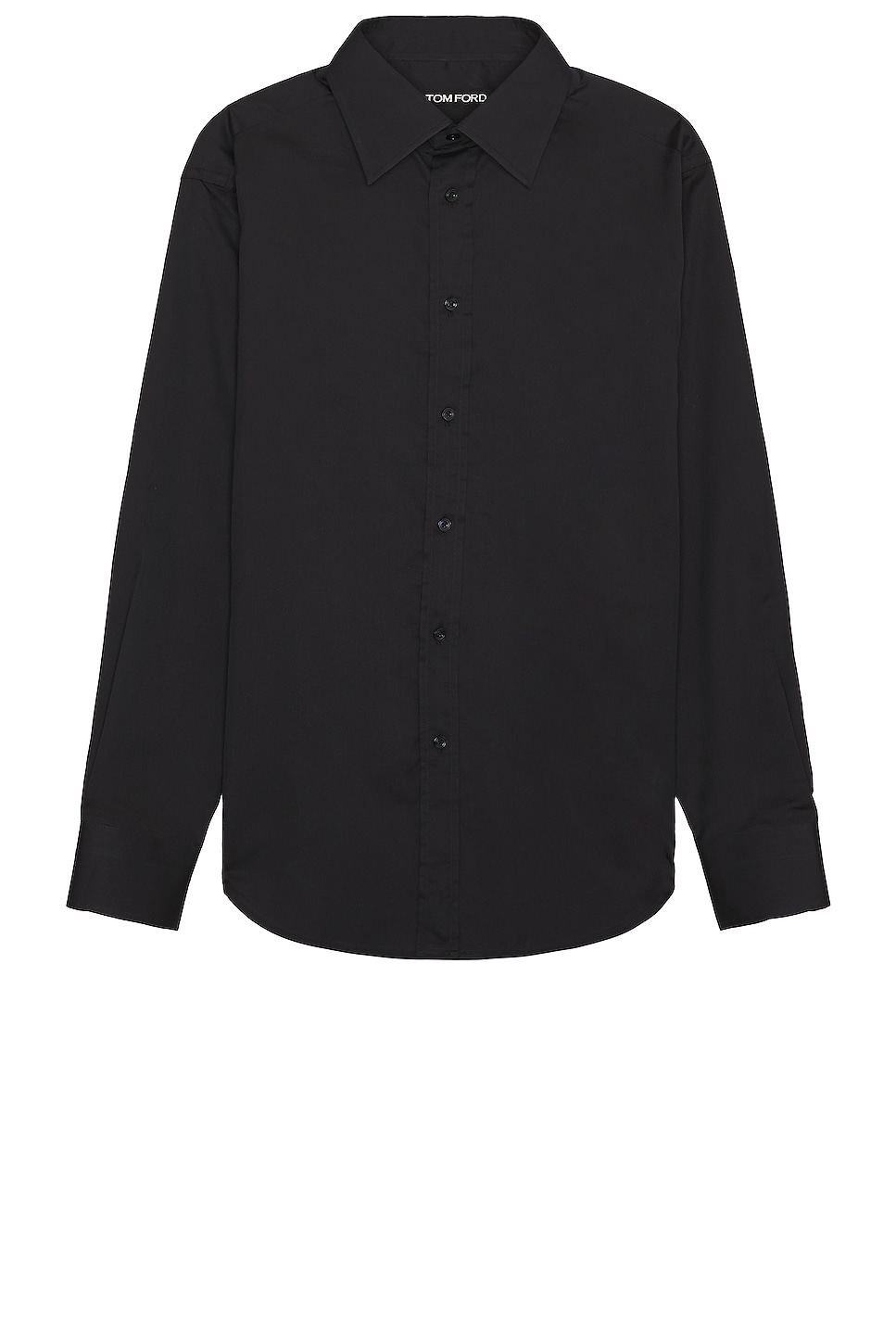 Image 1 of TOM FORD Cotton Silk Serge Fluid Fit Shirt in Black