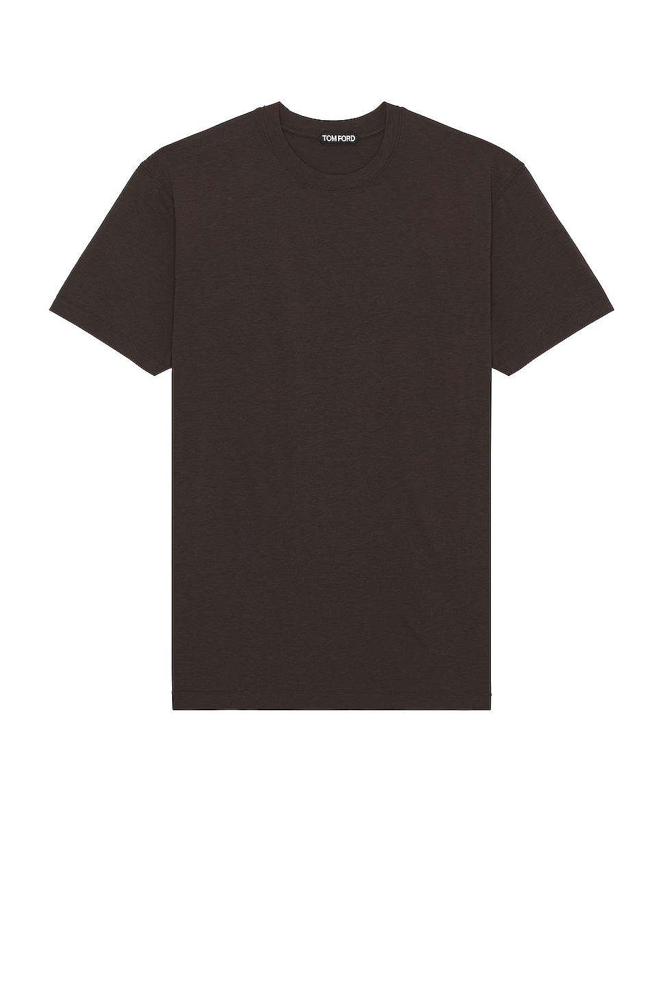 Image 1 of TOM FORD Lyocell Cotton Short Sleeve Tee in Dark Chocolate