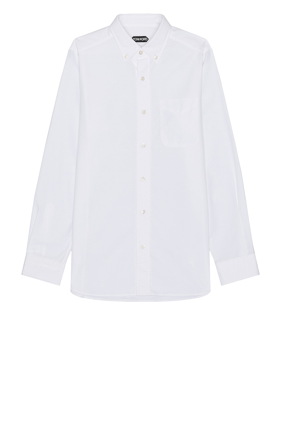Image 1 of TOM FORD Washed Stretch Oxford Slim Fit Leisure Shirt in White