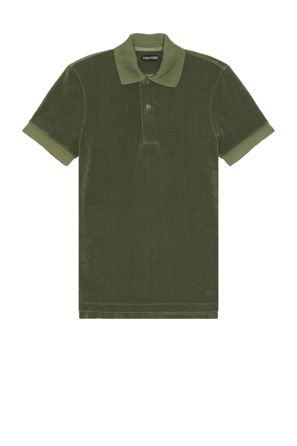 Image 1 of TOM FORD Towelling Polo in Pale Army