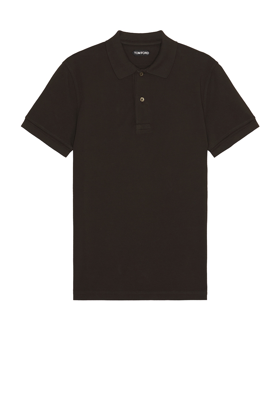 Image 1 of TOM FORD Tennis Piquet Short Sleeve Polo in Dark Brown