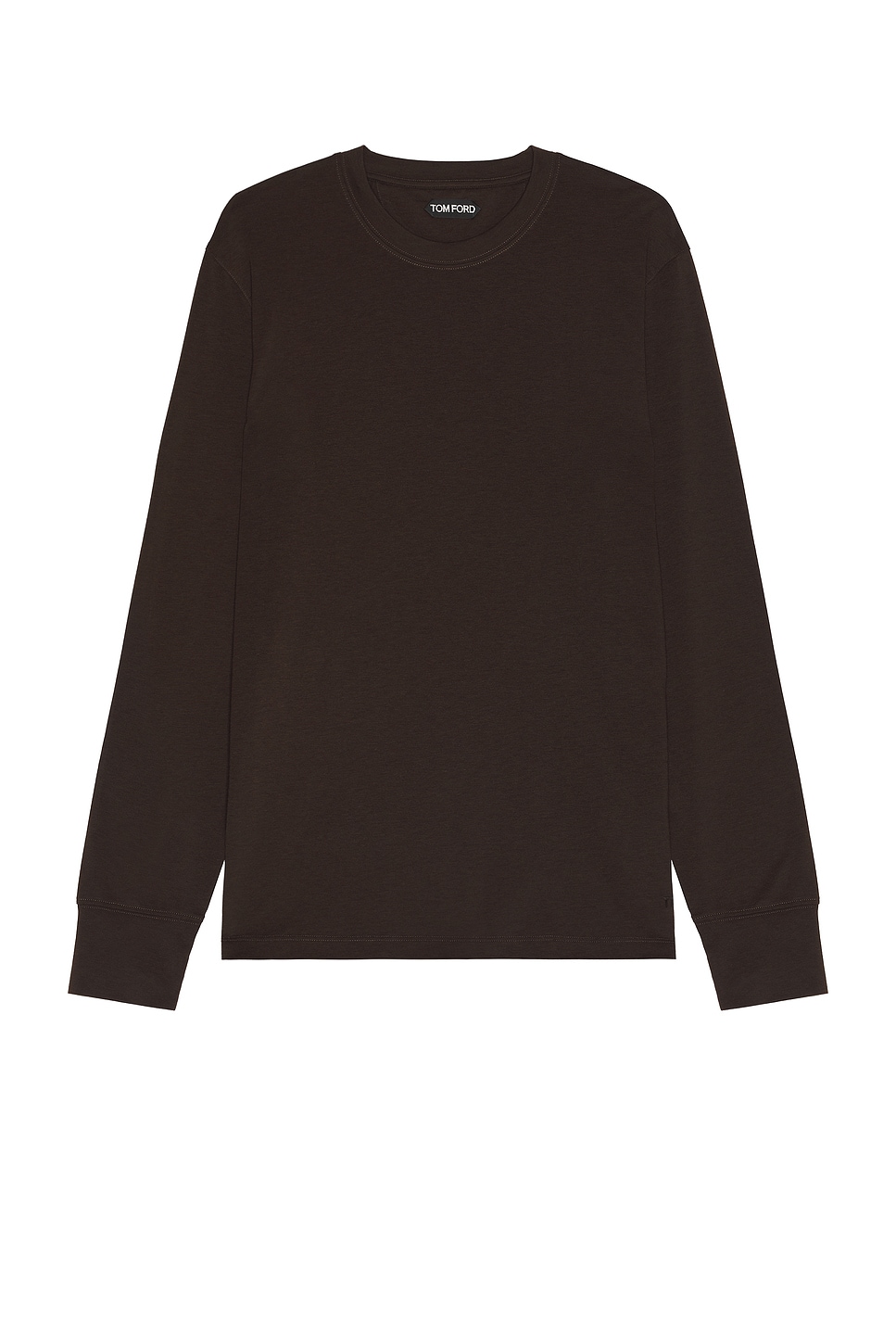 Shop Tom Ford Long Sleeve Crew Neck In Sable Brown