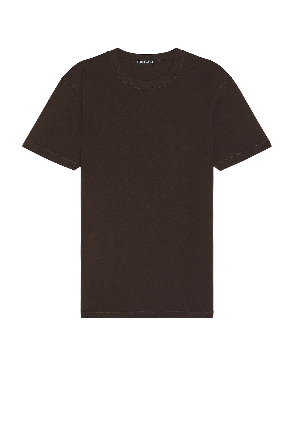 Image 1 of TOM FORD Short Sleeve Crew Neck in Sable Brown