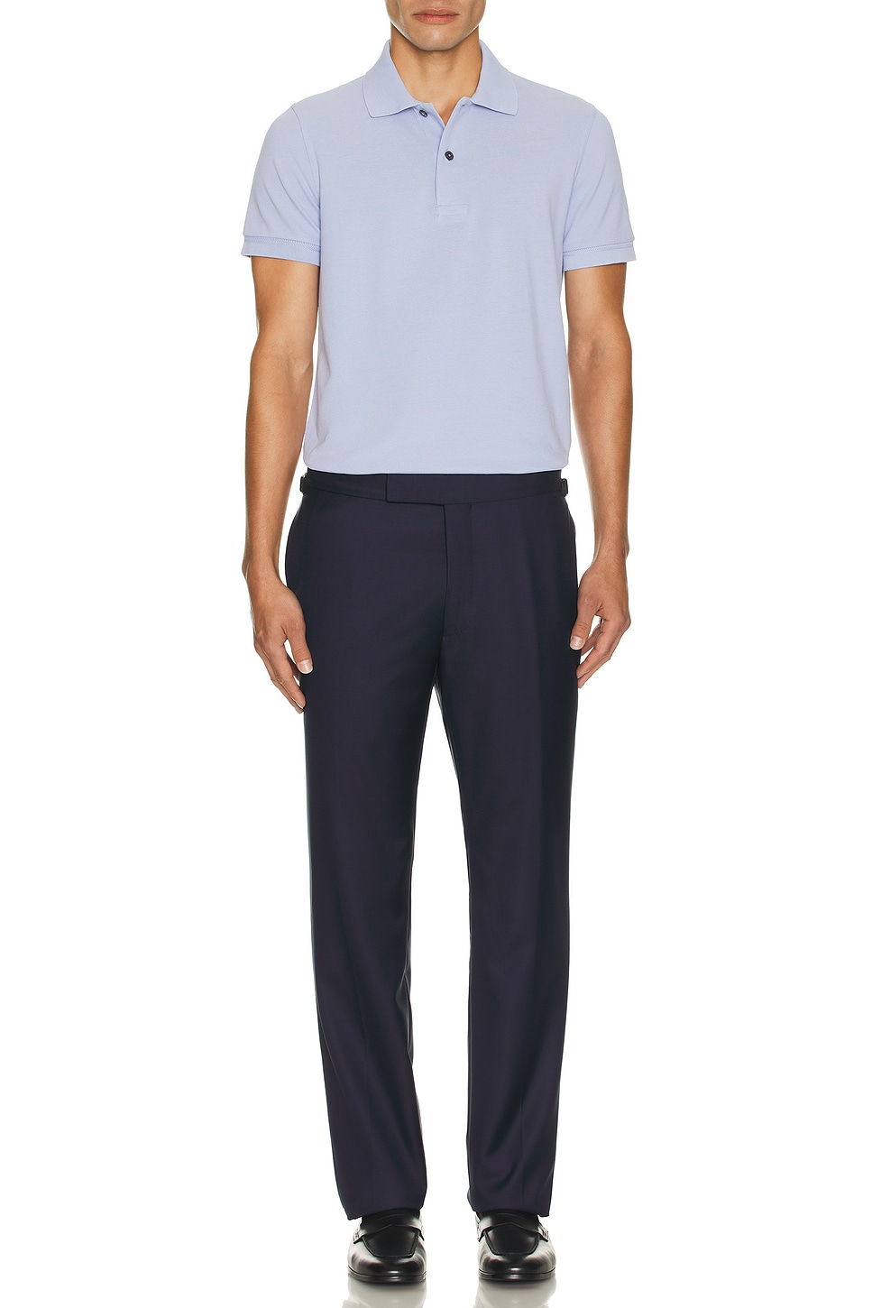 Image 1 of TOM FORD Tennis Piquet Short Sleeve Polo in Periwinkle