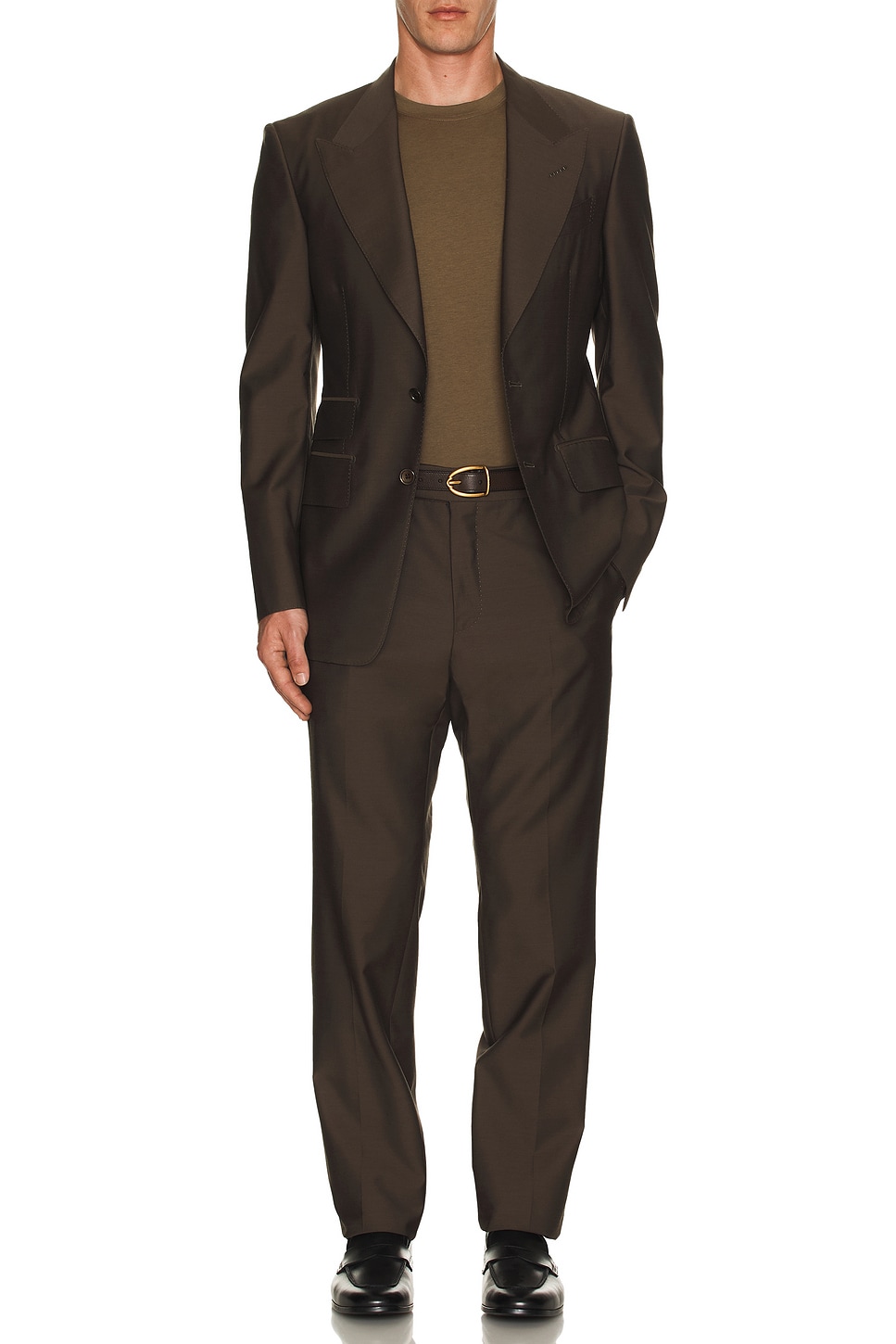 Image 1 of TOM FORD Crew Neck Tee in Green Moss