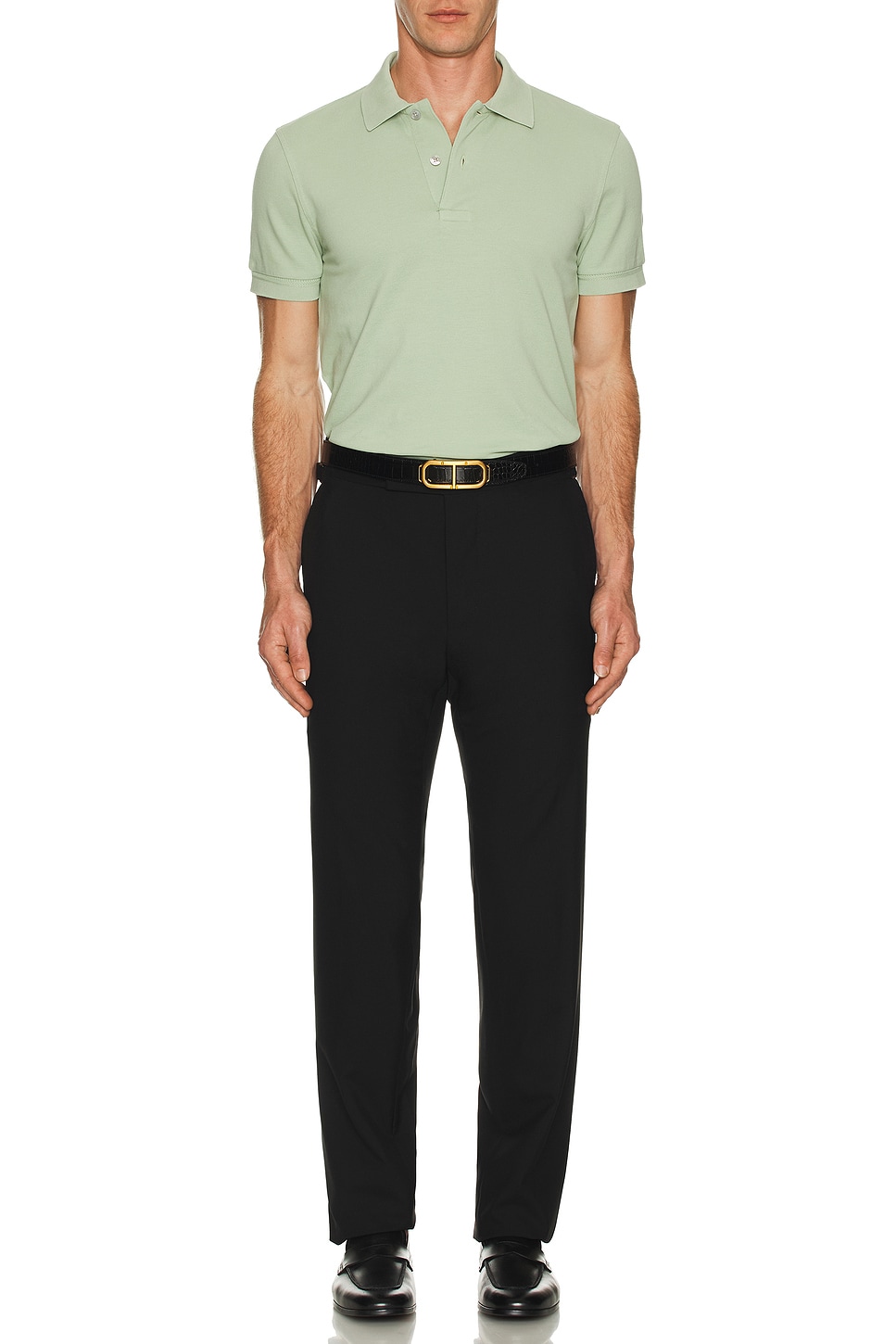 Image 1 of TOM FORD Short Sleeve Polo in Pistachio