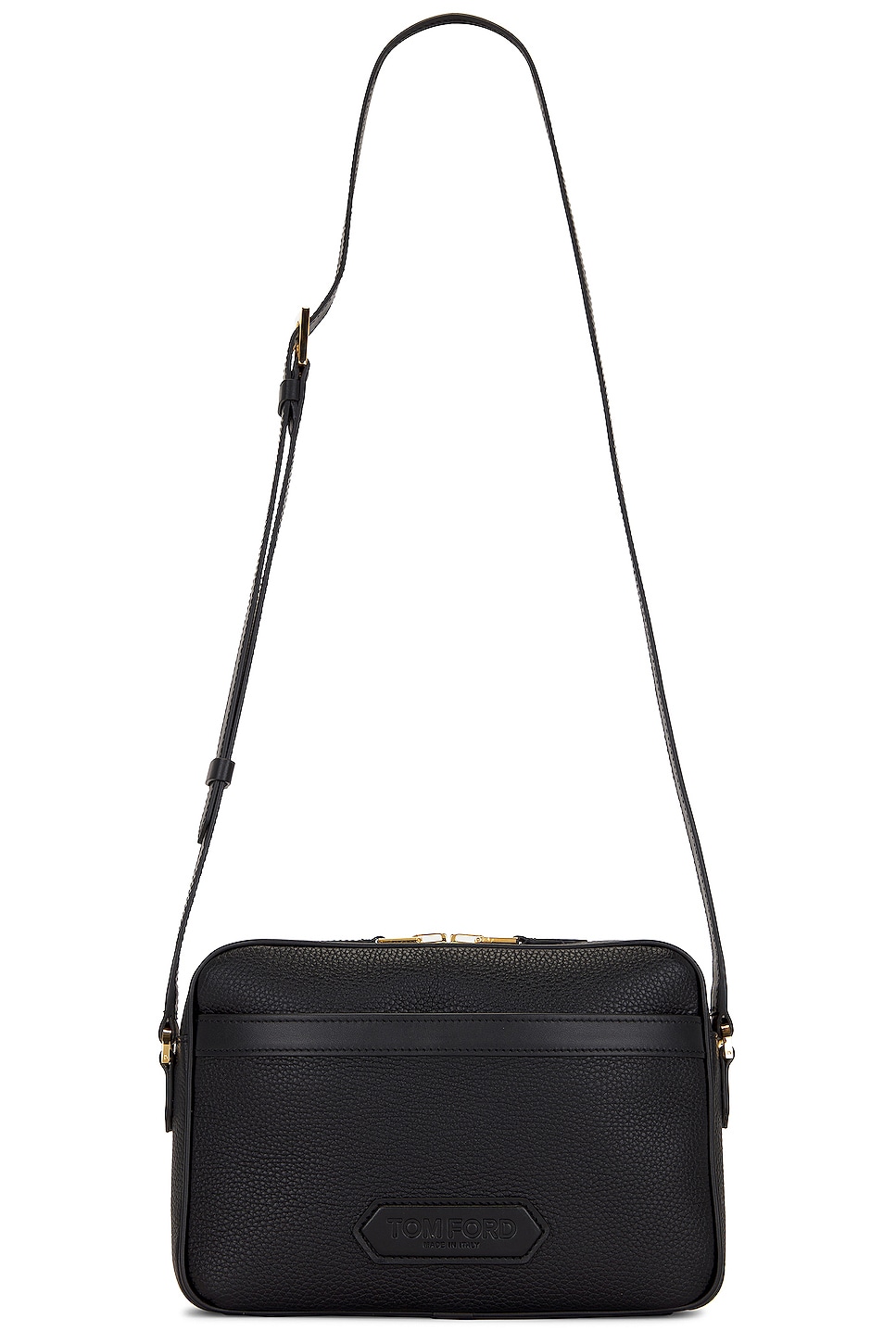 Leather Small Messenger in Black