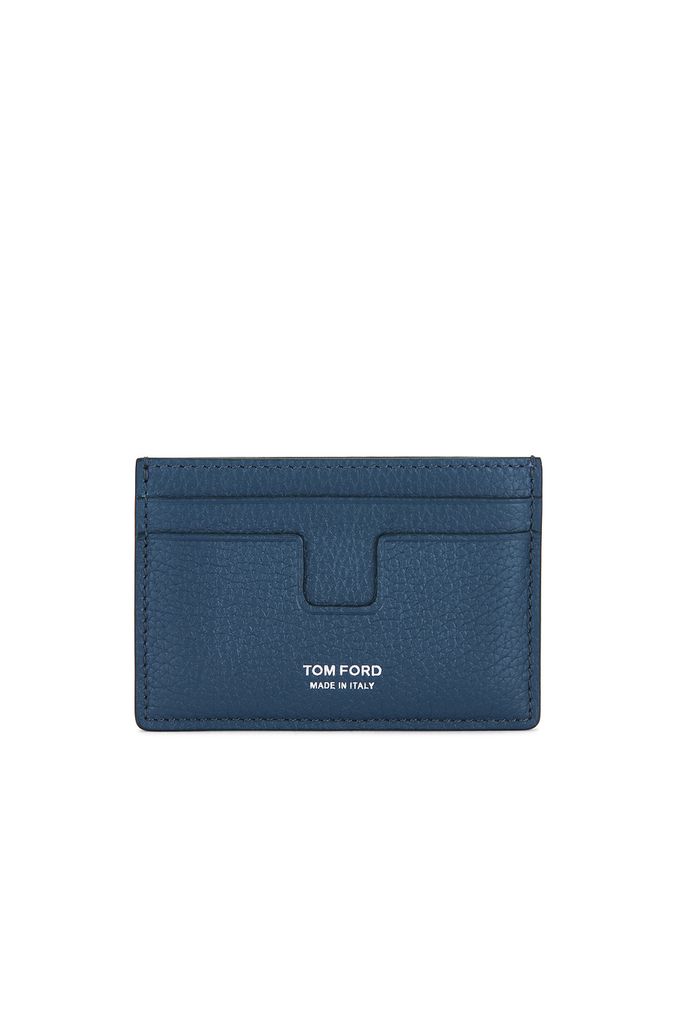 Tom Ford Soft Grain Leather T Line Cardholder In Blue