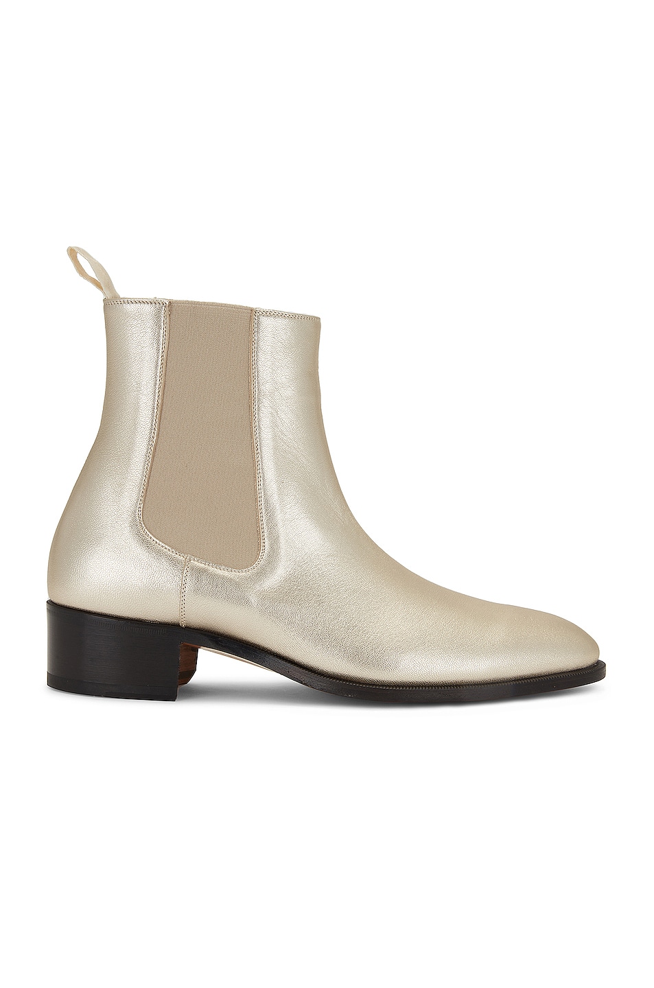 Image 1 of TOM FORD Metallic Leather Ankle Boots in Light Gold