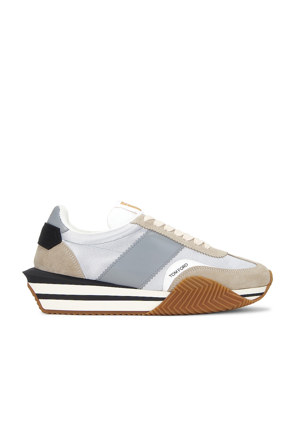 Image 1 of TOM FORD James Sneaker in Silver & Cream