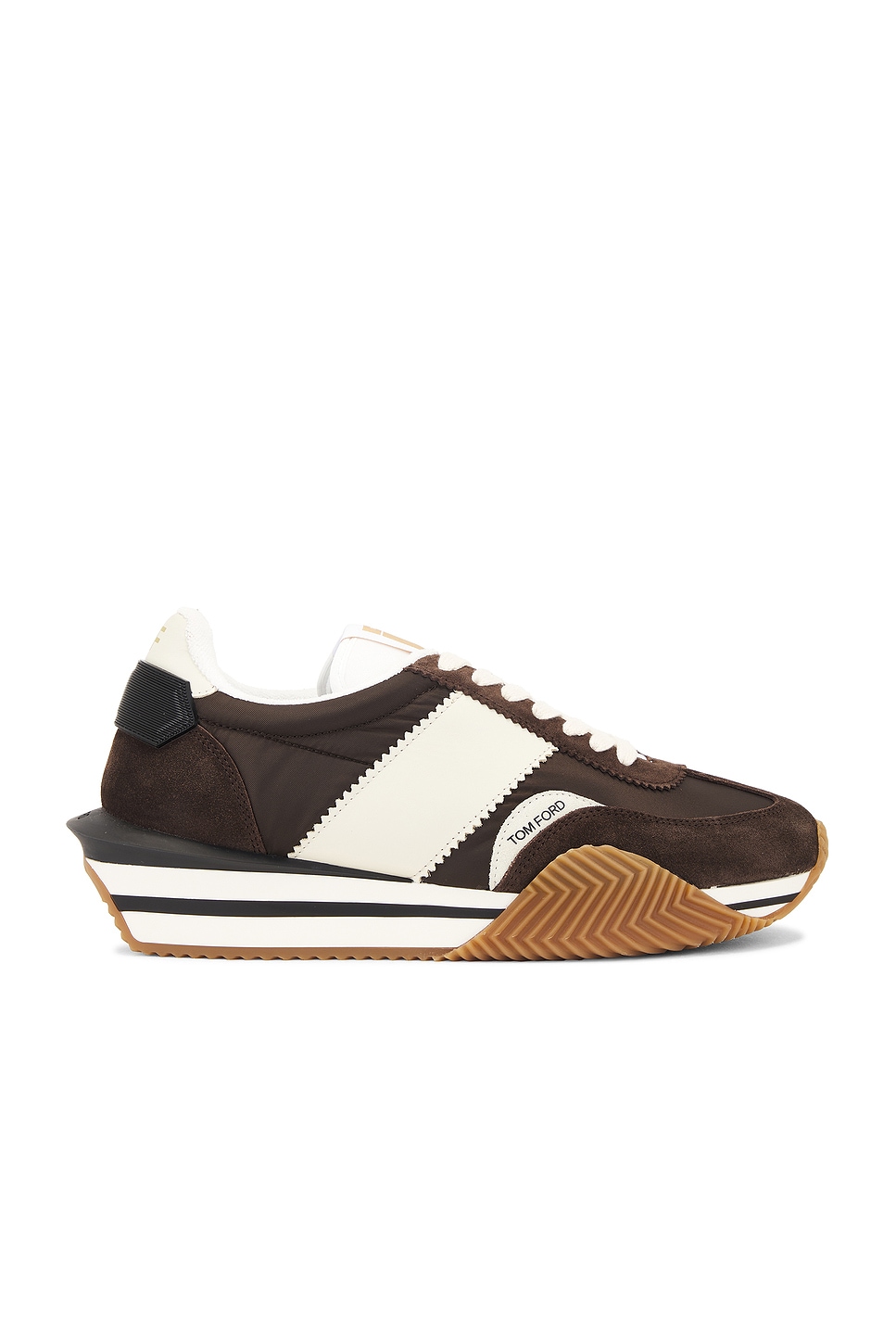 Shop Tom Ford James Sneaker In Ebondy  Ivory  & Cream