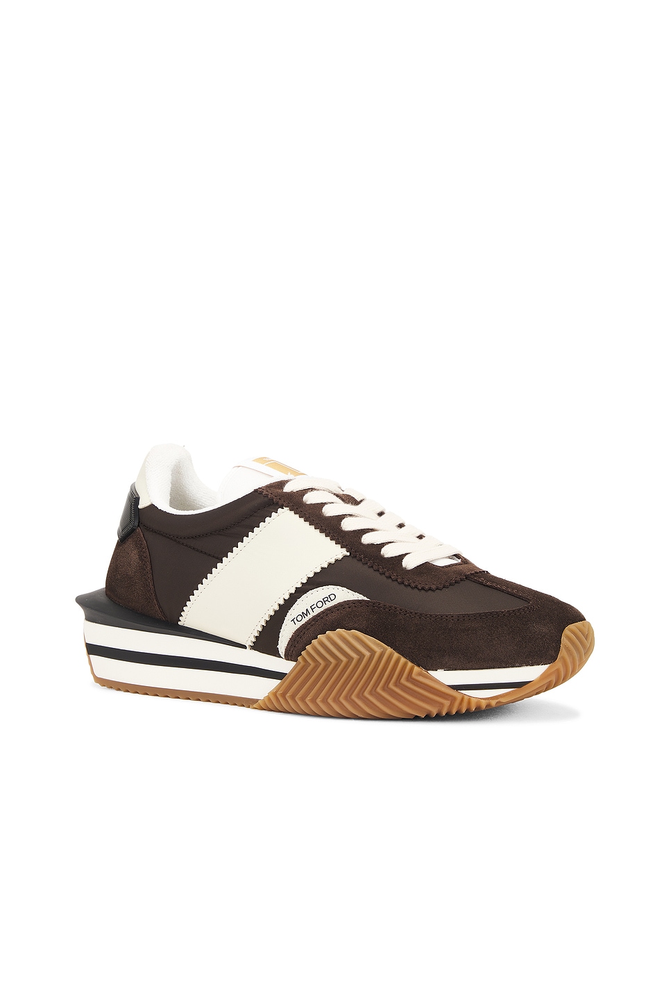 Shop Tom Ford James Sneaker In Ebondy  Ivory  & Cream