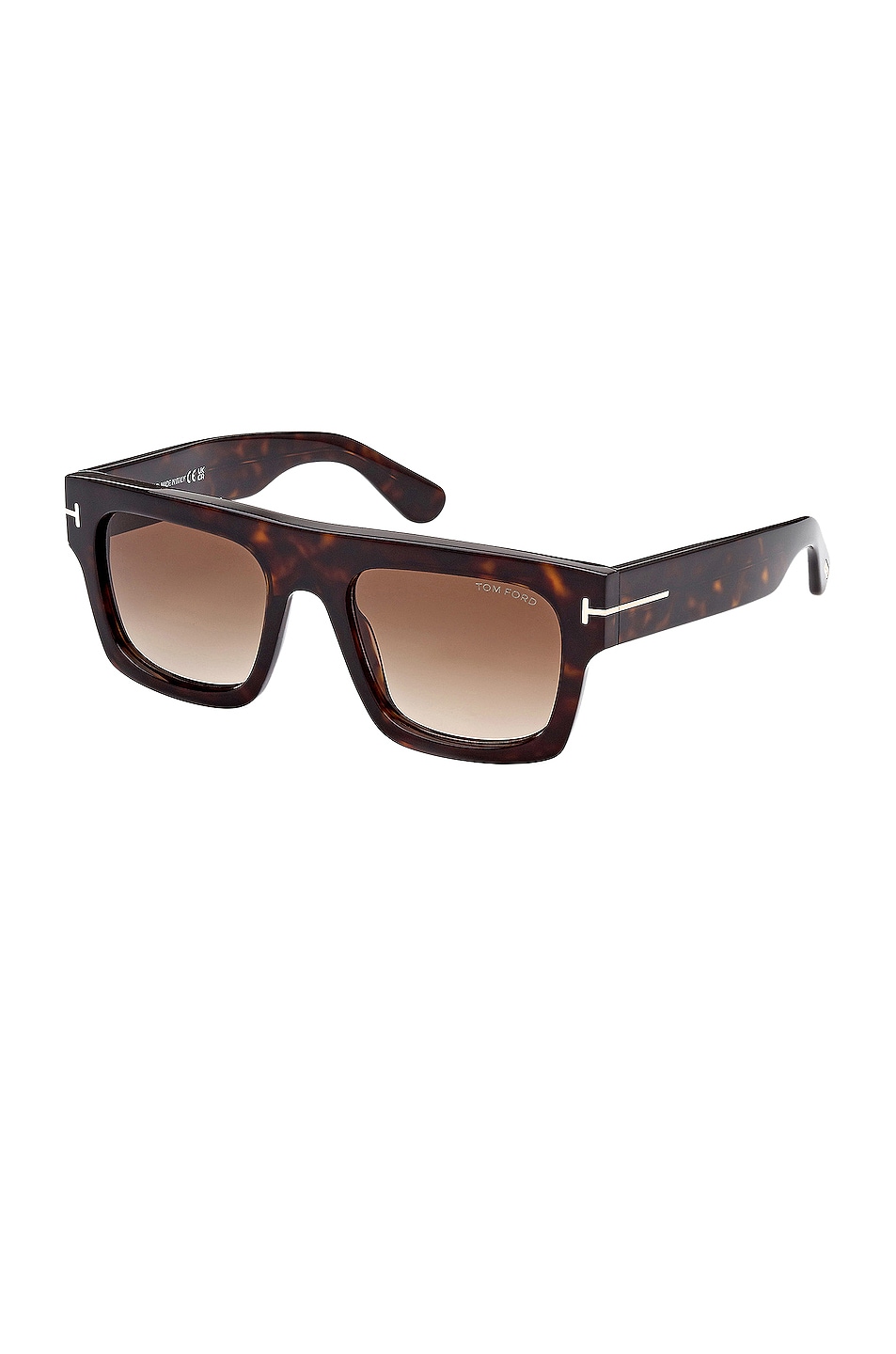 Image 1 of TOM FORD Fausto Sunglasses in Shiny Dark Havana & Gradient Brown