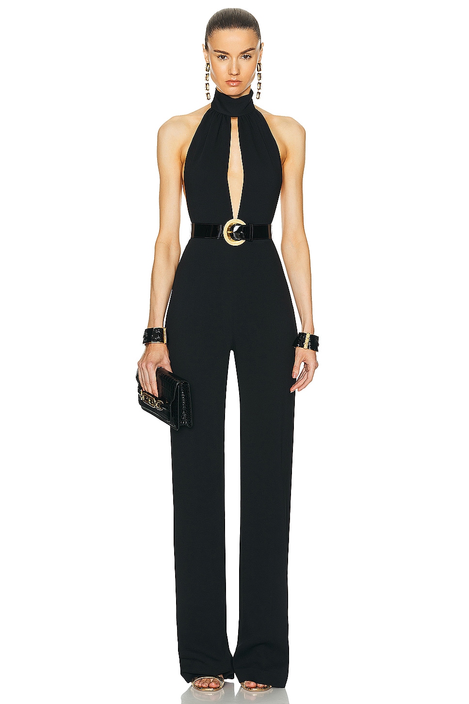 Image 1 of TOM FORD Stretch Sable Jumpsuit in Black