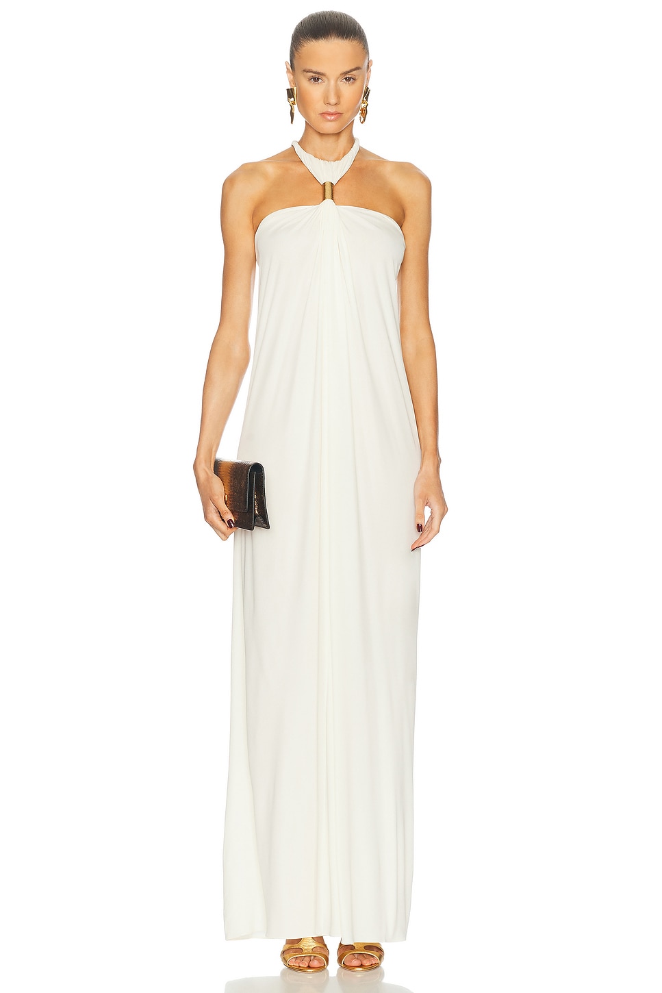 Halterneck Evening Dress in White