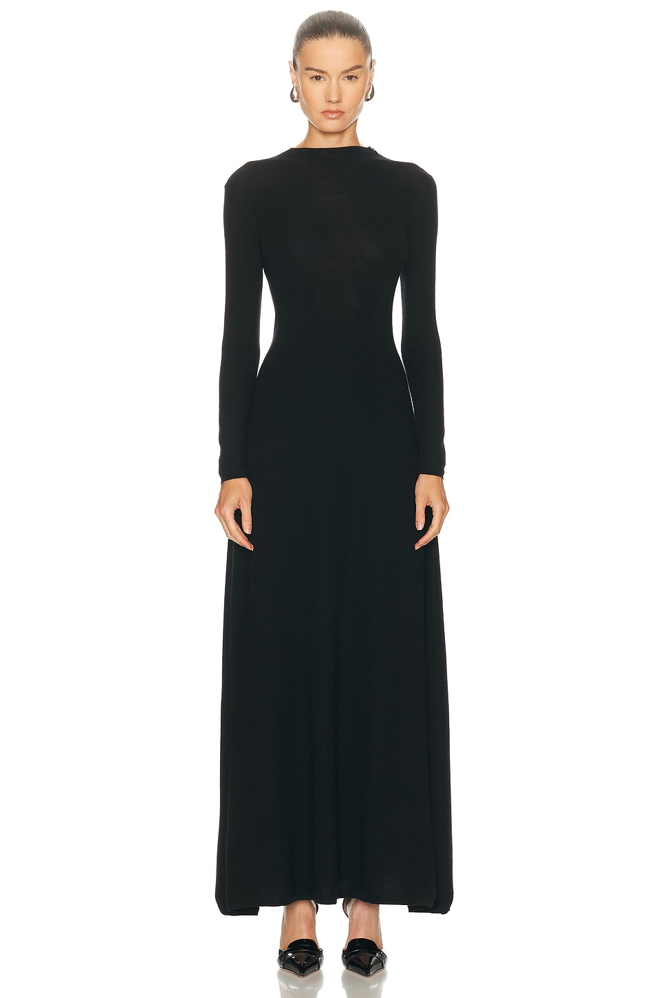 Image 1 of TOM FORD Crewneck Column Dress in Black