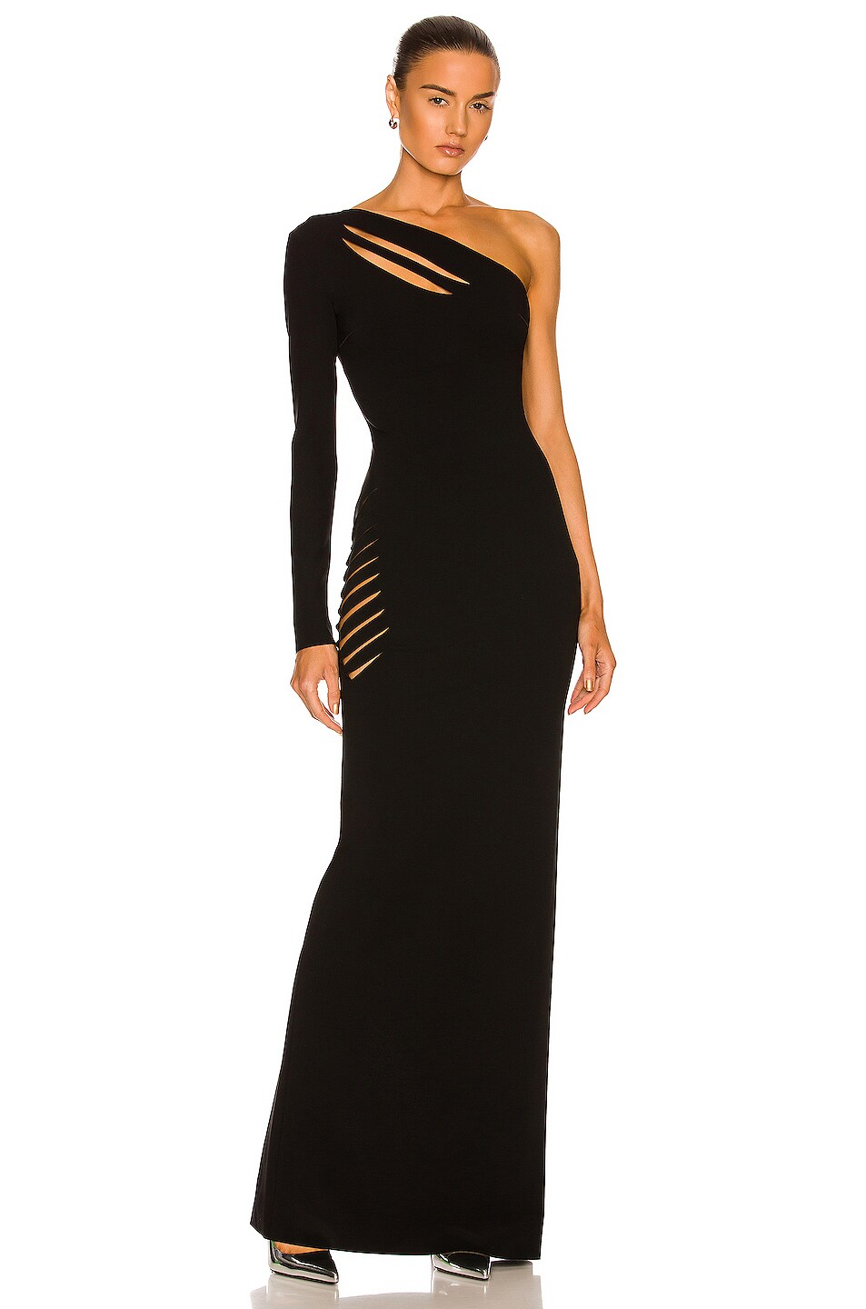 Image 1 of TOM FORD One Shoulder Cut Out Gown in Black