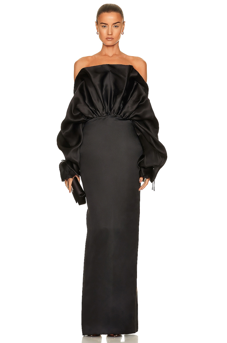 Image 1 of TOM FORD Off the Shoulder Ruffle Gown in Black