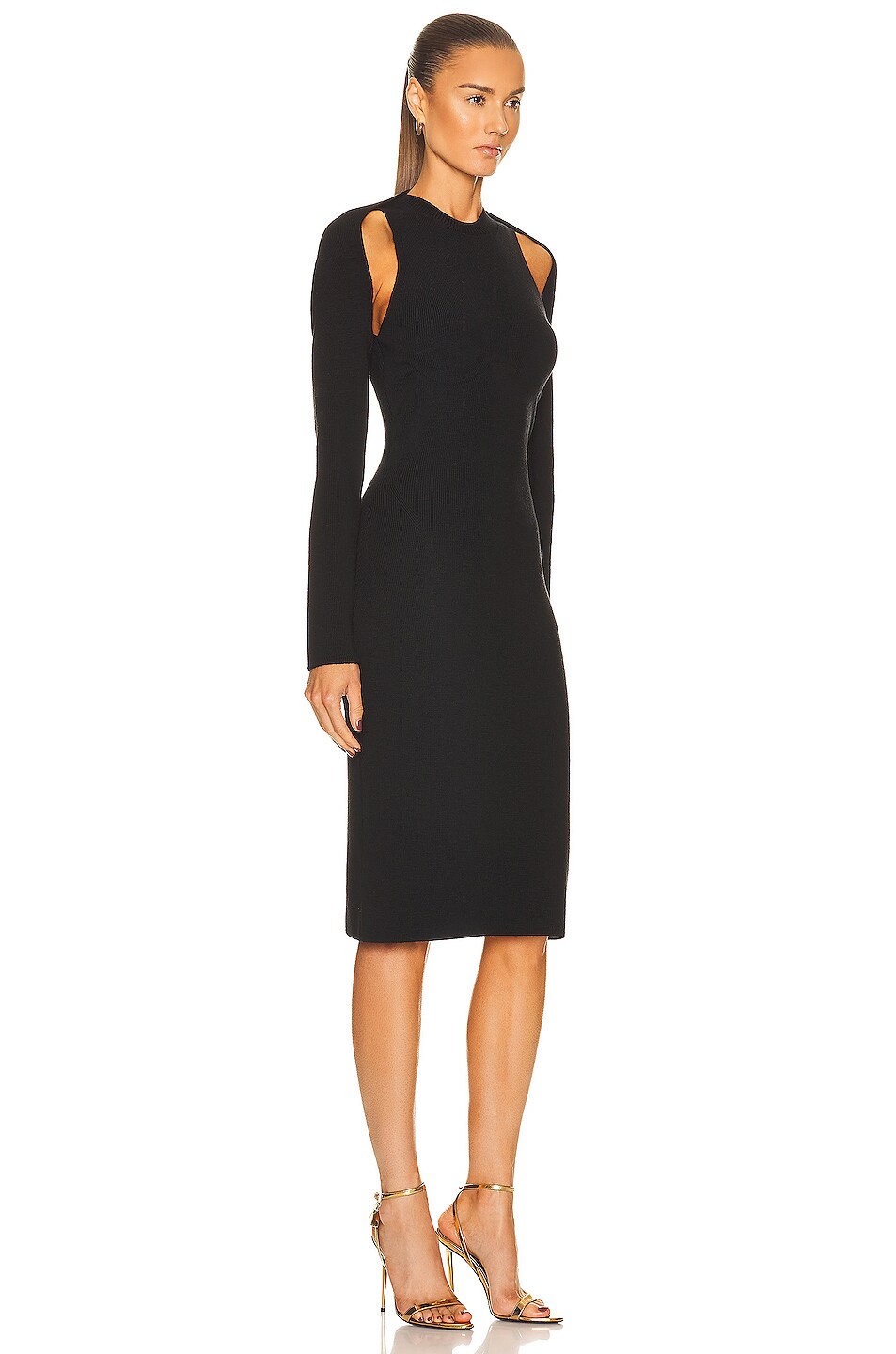 tom ford ruched midi dress