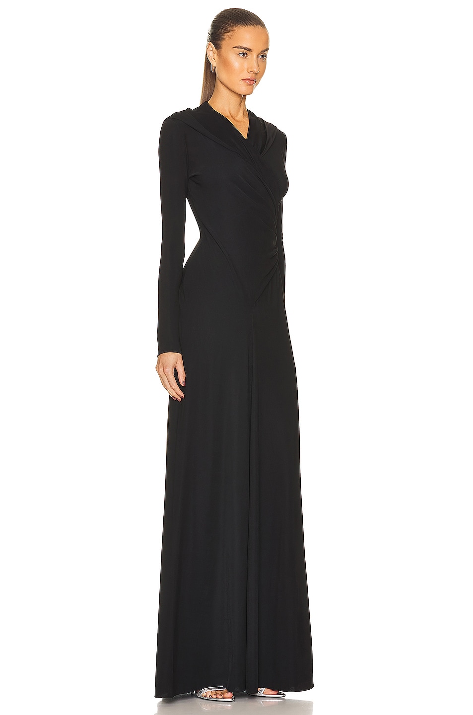 TOM FORD Jersey Hooded Evening Dress in Black | FWRD