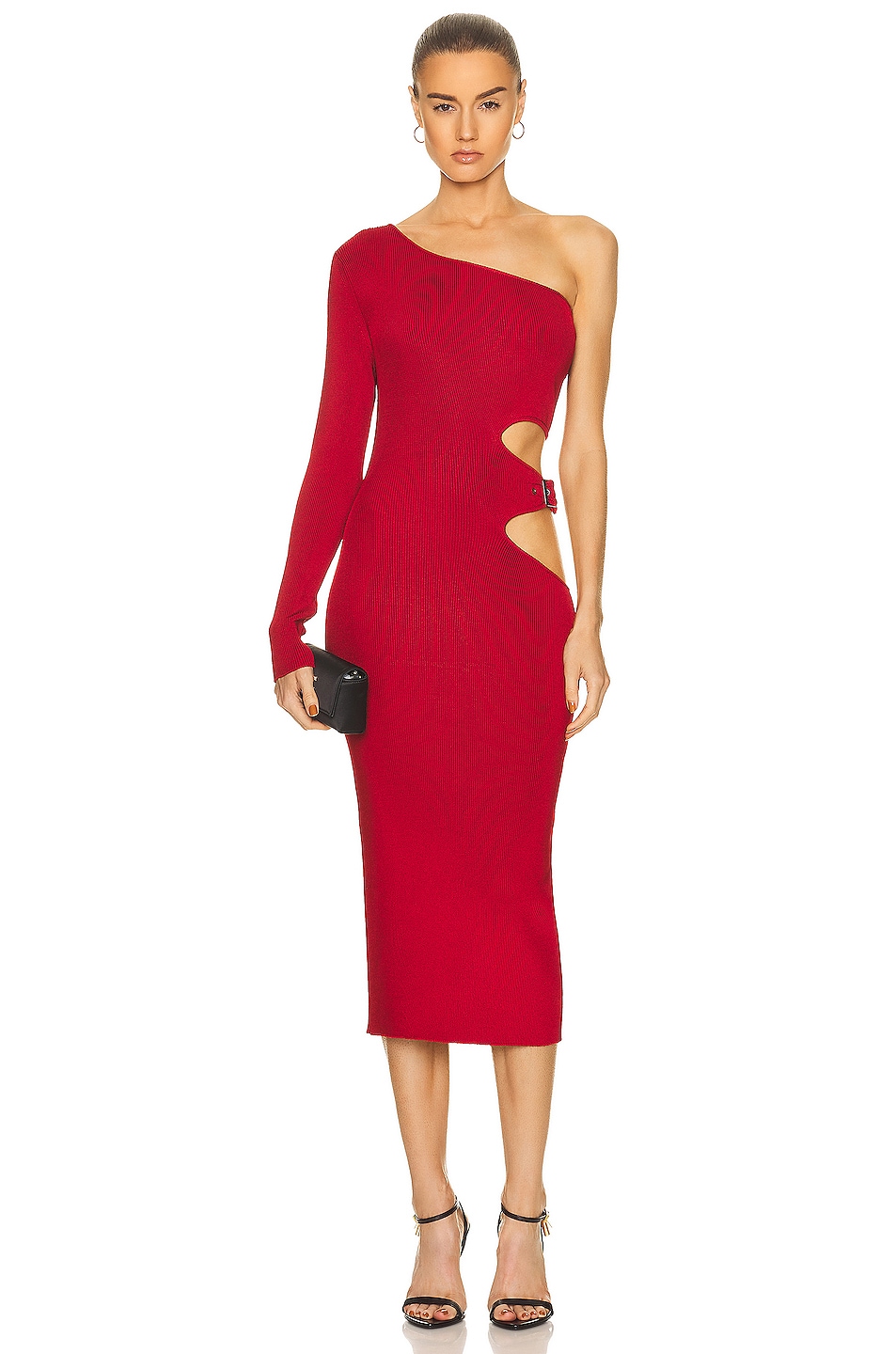 Image 1 of TOM FORD Rib Long Dress in Red