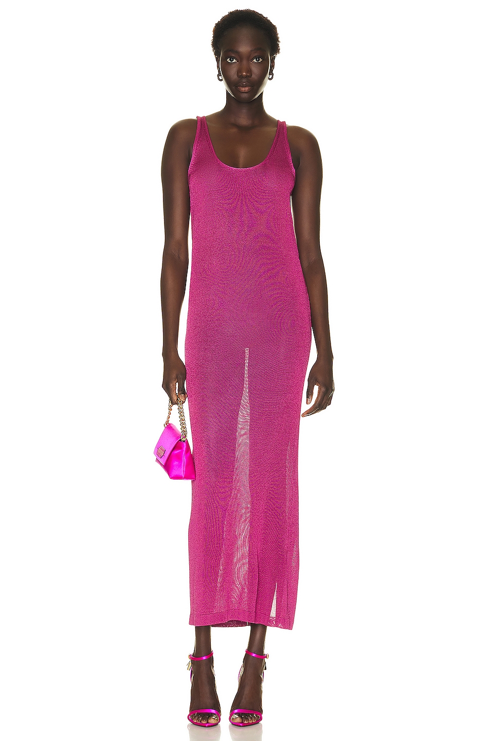 Image 1 of TOM FORD Slinky Tank Top Dress in Fuxia