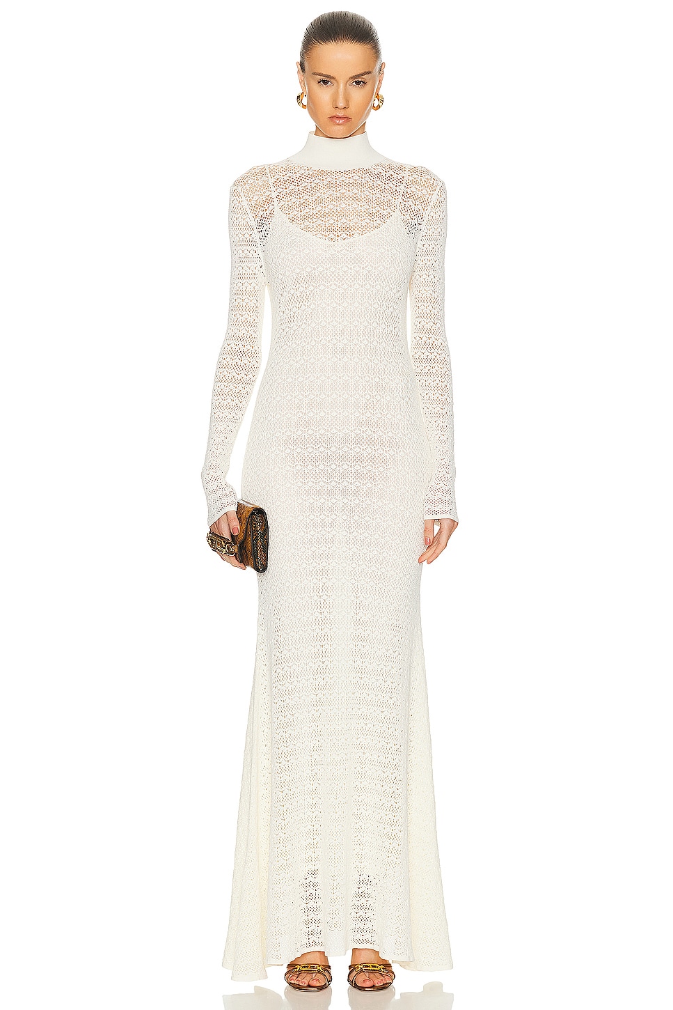 Image 1 of TOM FORD Turtleneck Dress in Off White
