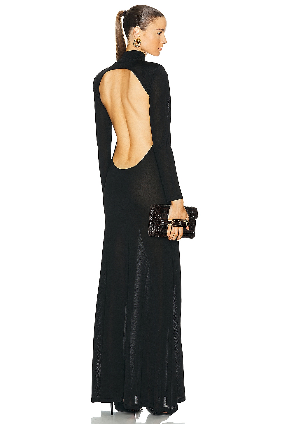 Image 1 of TOM FORD Turtleneck Evening Dress in Black