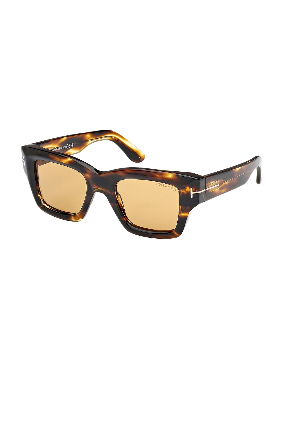 Shop Tom Ford Ilias Sunglasses In Shiny Honey  Striped Brown  & Amber