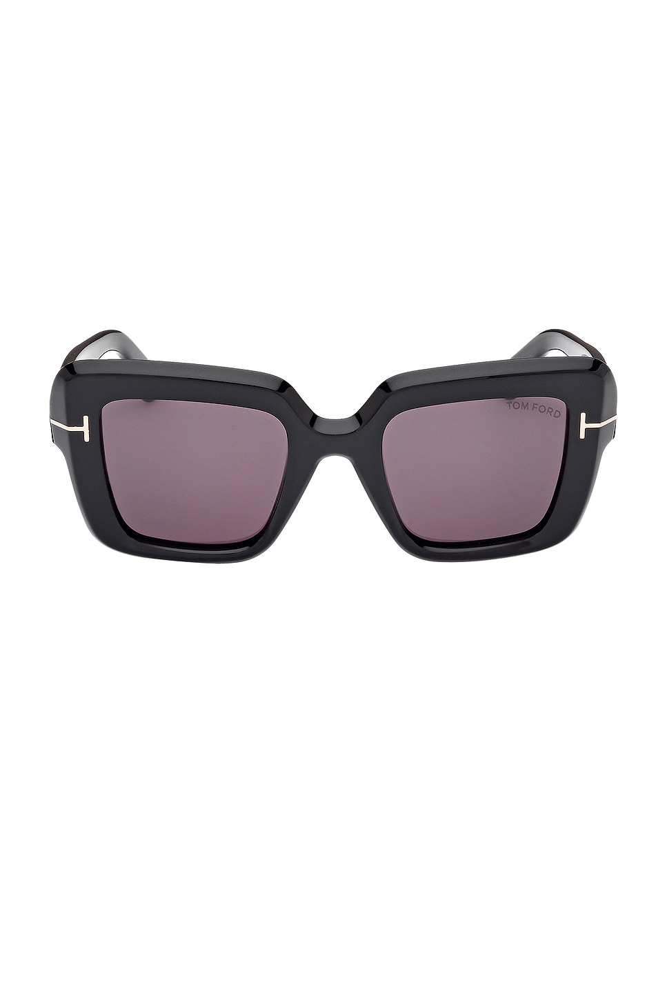 Shop Tom Ford Esme Sunglasses In Shiny Black & Smoke