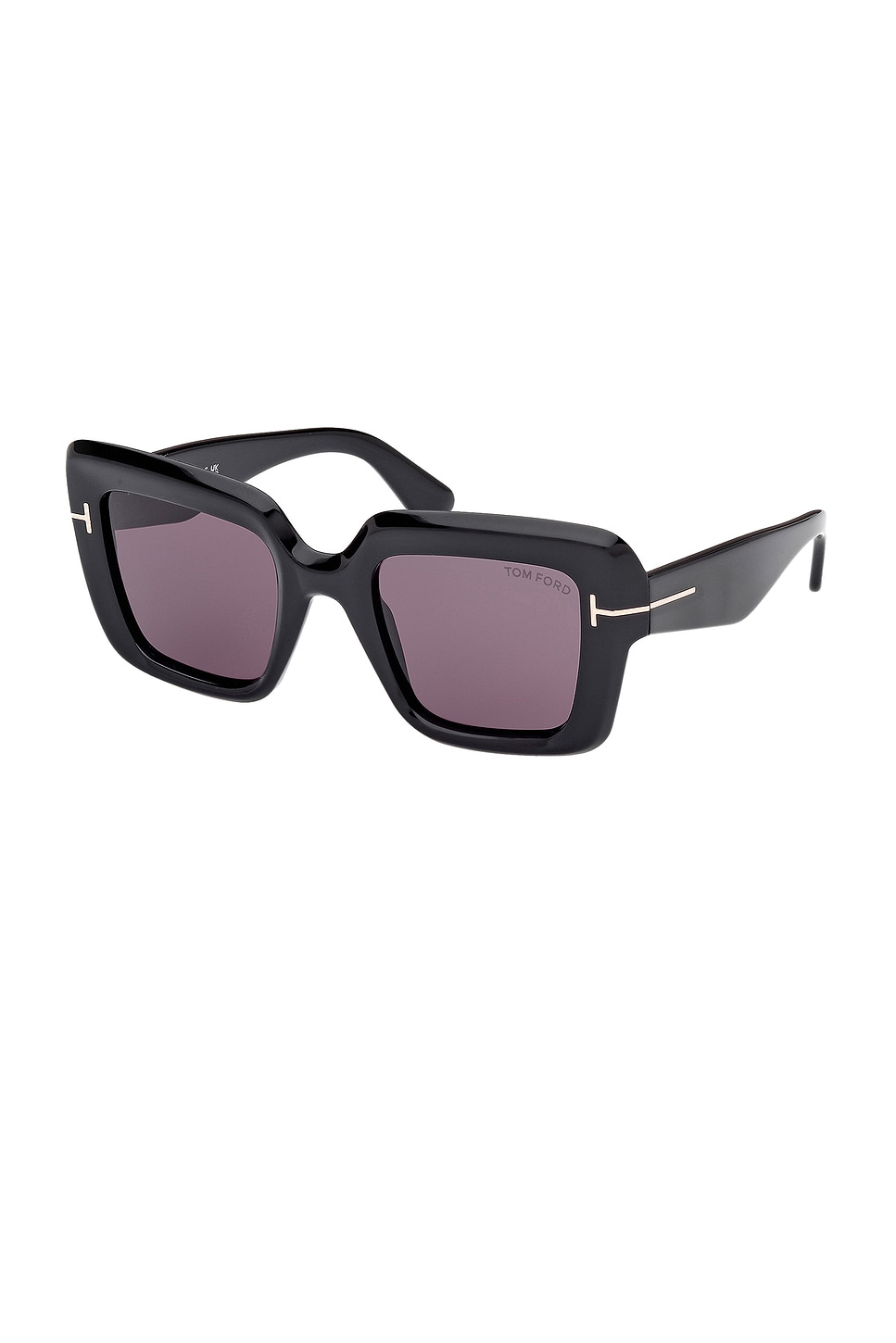 Shop Tom Ford Esme Sunglasses In Shiny Black & Smoke