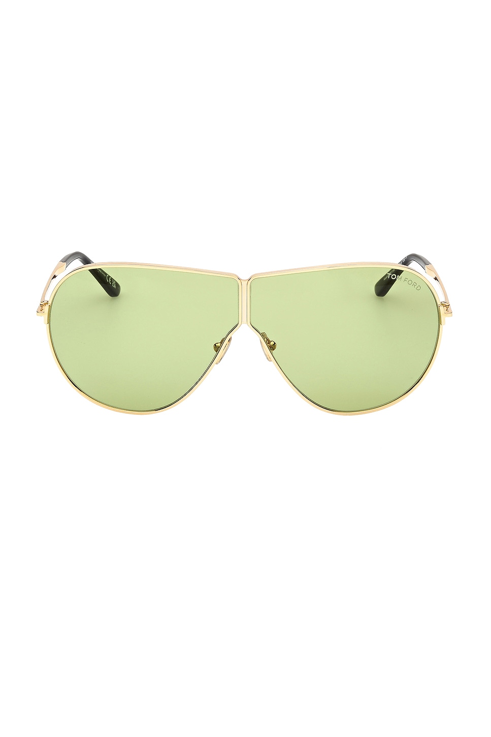 Shop Tom Ford Keating Sunglasses In Shiny Deep Gold & Green