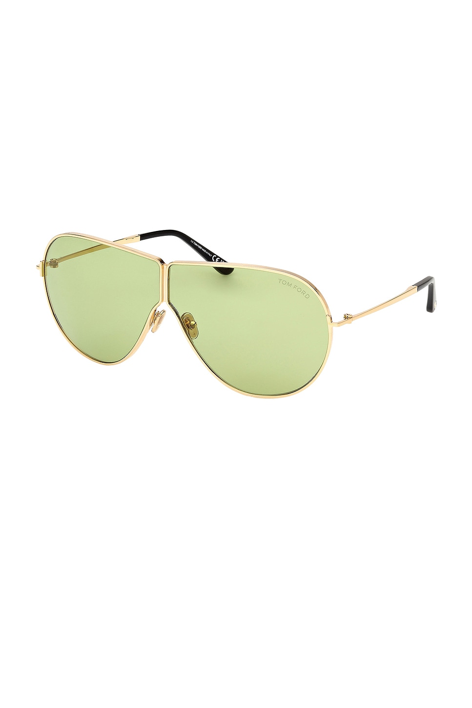 Shop Tom Ford Keating Sunglasses In Shiny Deep Gold & Green