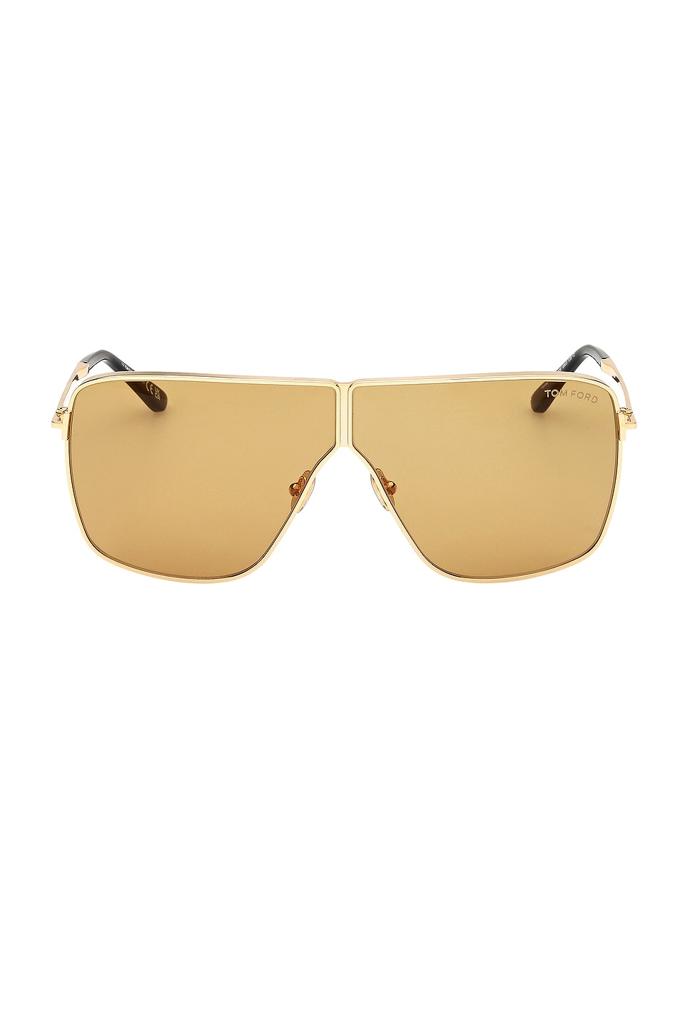 Shop Tom Ford Huxley Sunglasses In Shiny Deep Gold & Amber