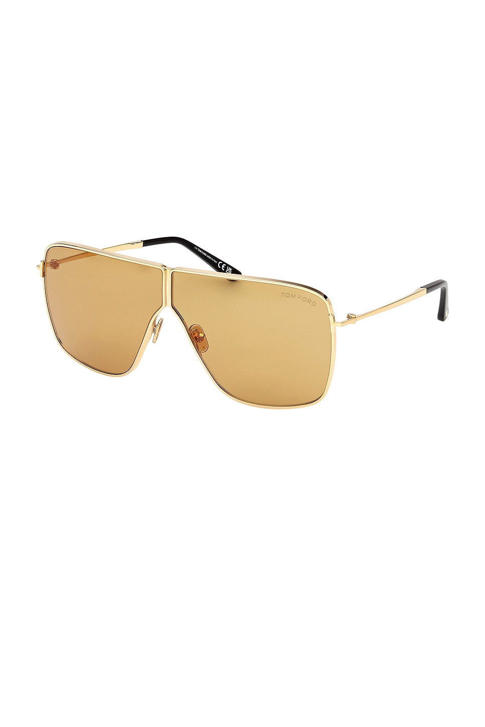 Shop Tom Ford Huxley Sunglasses In Shiny Deep Gold & Amber