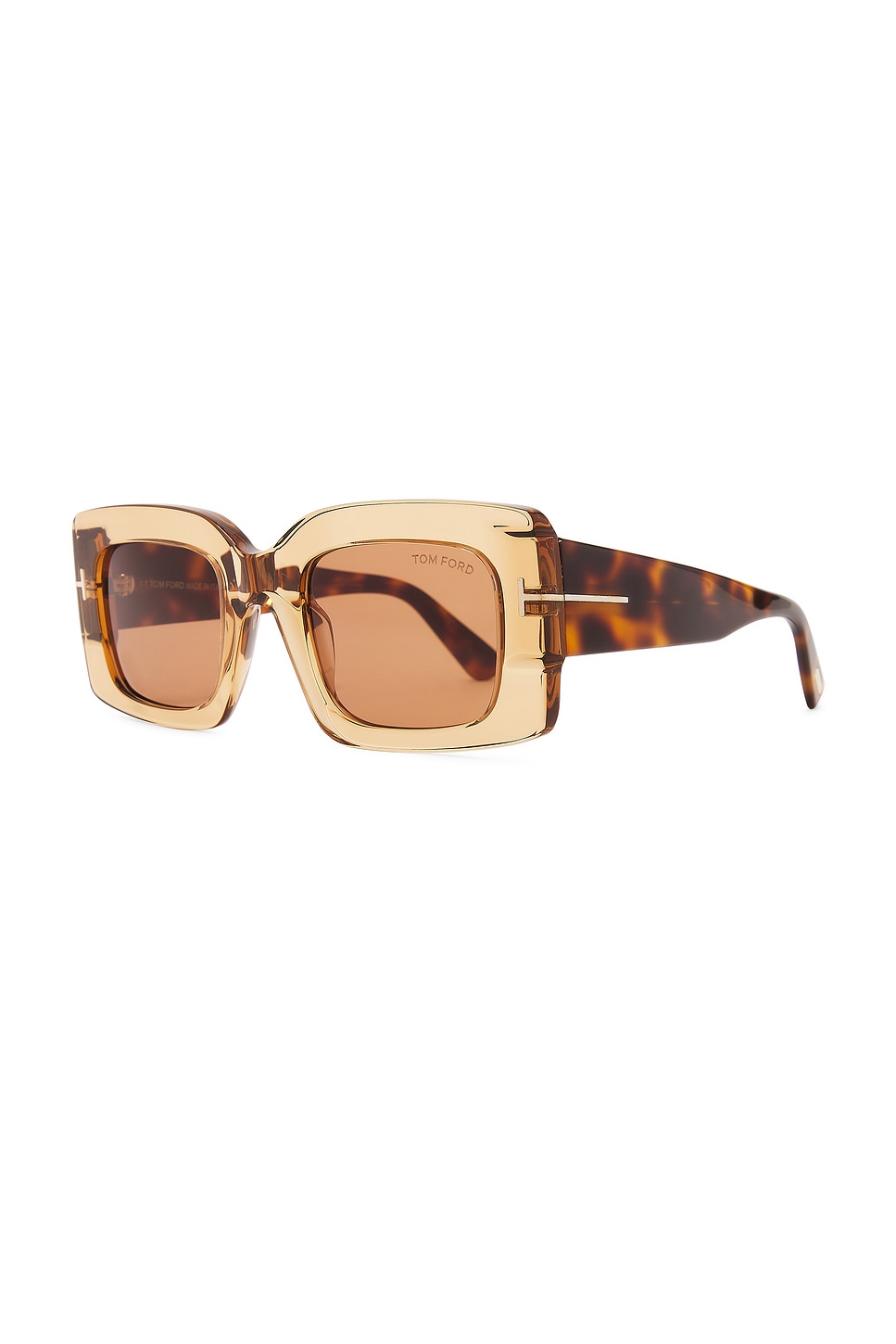 Shop Tom Ford Brigitta Sunglasses In Shiny Transparent Beige & Brown