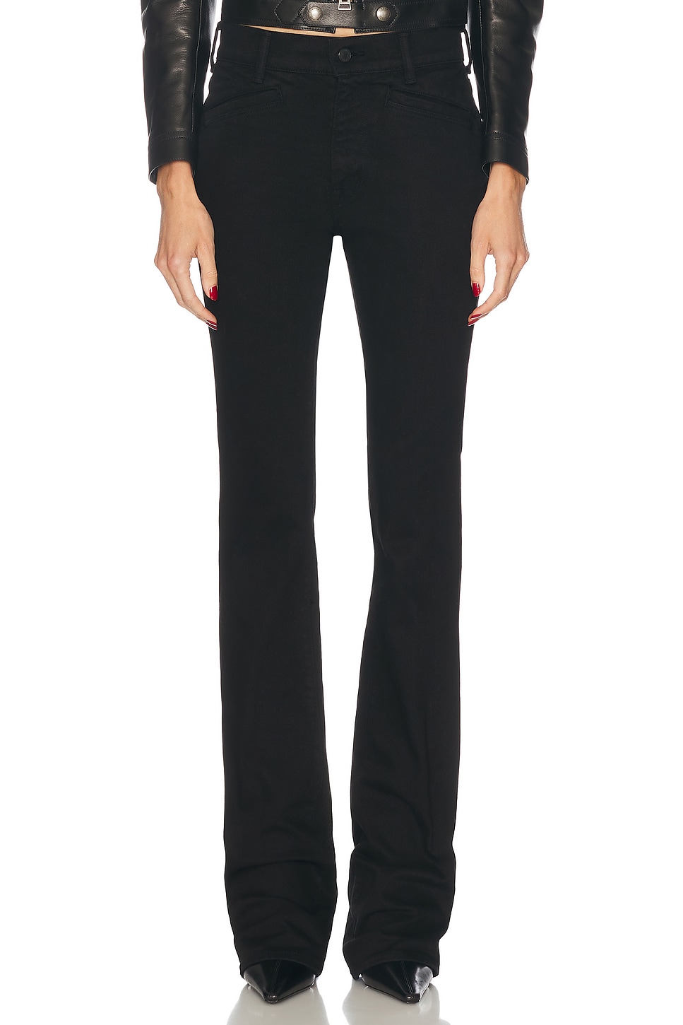 Denim Flare Pant in Black